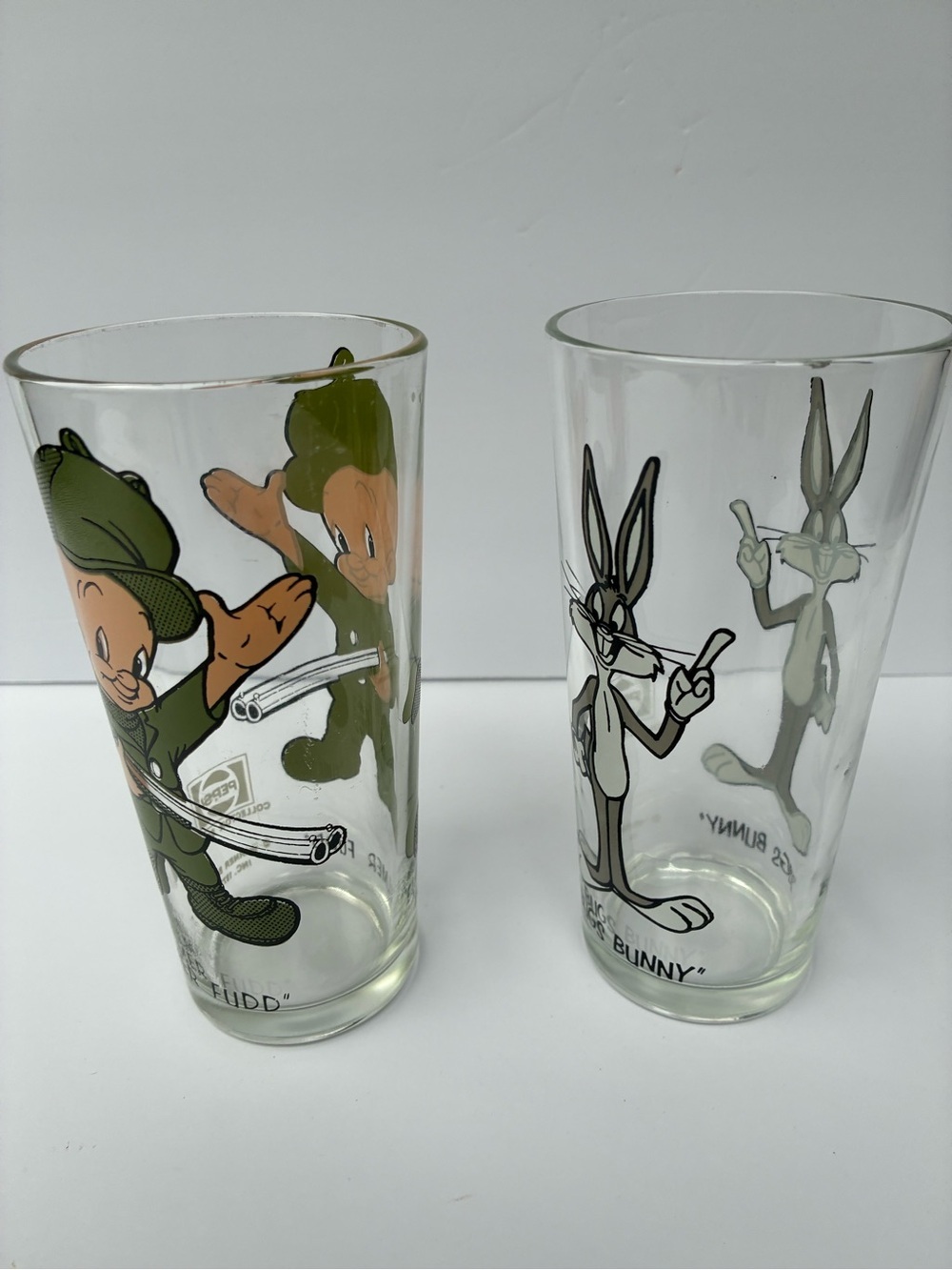 Vintage 1973 Pepsi Looney Tunes Bugs Bunny Elmer Fudd Glasses Set - Picture 9 of 13
